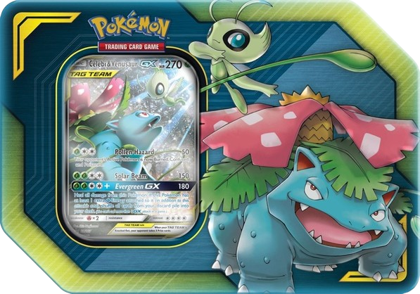 Celebi & Venusaur GX Tin